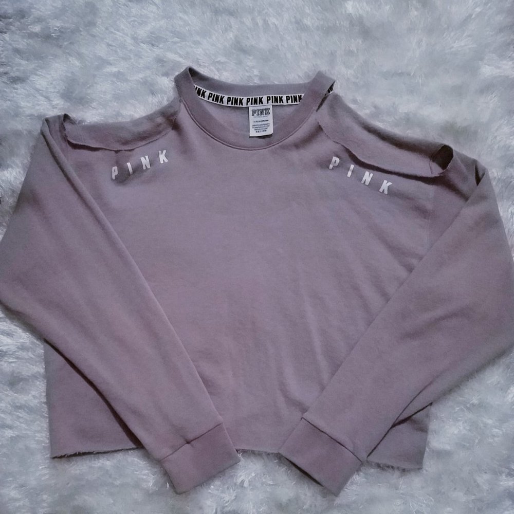Victoria Secret Cold Shoulder Cropped Sweatshirt